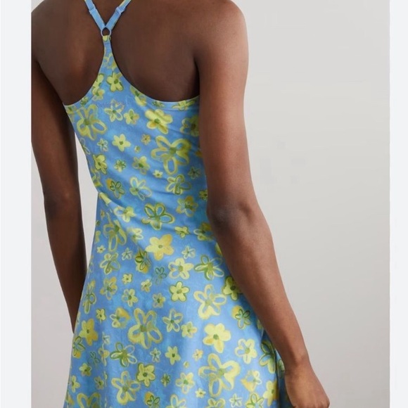 Outdoor Voices EXERCISE FLORAL-PRINT LIGHTSPEED TENNIS DRESS IN BLUE Sz S Lined - Picture 2 of 6